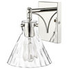 1 Light 7.125 in. Polished Nickel Sconce