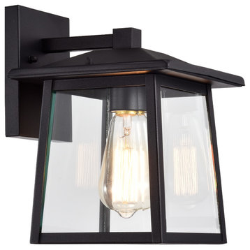 CHLOE Lighting ORLY Transitional 1-Light Textured Black Outdoor Wall Sconce