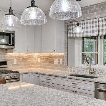 Large Transitional Two-Finish Kitchen Design Sterling, VA