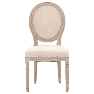Oliver Dining Chair, Set of 2 Natural Gray Ash, Bisque French Linen