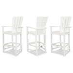 Polywood - POLYWOOD Quattro 3-Piece Bar Set, White - With curved arms and a contoured seat and back for comfort, this set of three Quattro Adirondack Bar Chairs is ideal for dining and entertaining at your built-in outdoor bar. Constructed of durable POLYWOOD lumber available in a variety of attractive, fade-resistant colors, this all-weather bar chair will never require painting, staining, or waterproofing.