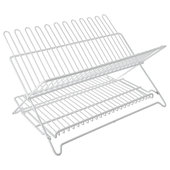 Home Basics Dish Rack Chrome Stainless Steel Tray