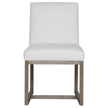 Jamison Belgian Linen Upholstered Modern Dining Chair, Charcoal Set Of 2