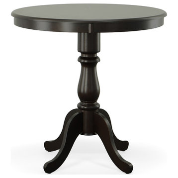 Bella Round Pedestal Bar Table, Blue/Espresso