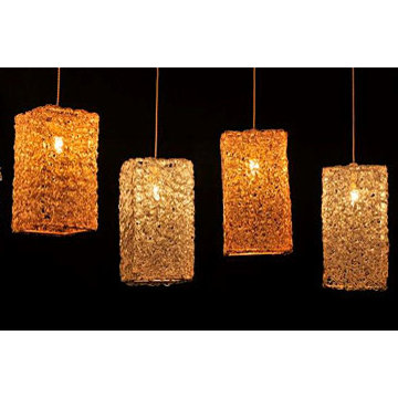 GOLDEN GLAM LIGHTING CHANDELIERS, CYLINDER SCULPTURE PENDANTS by GALILEE LIGHTIN