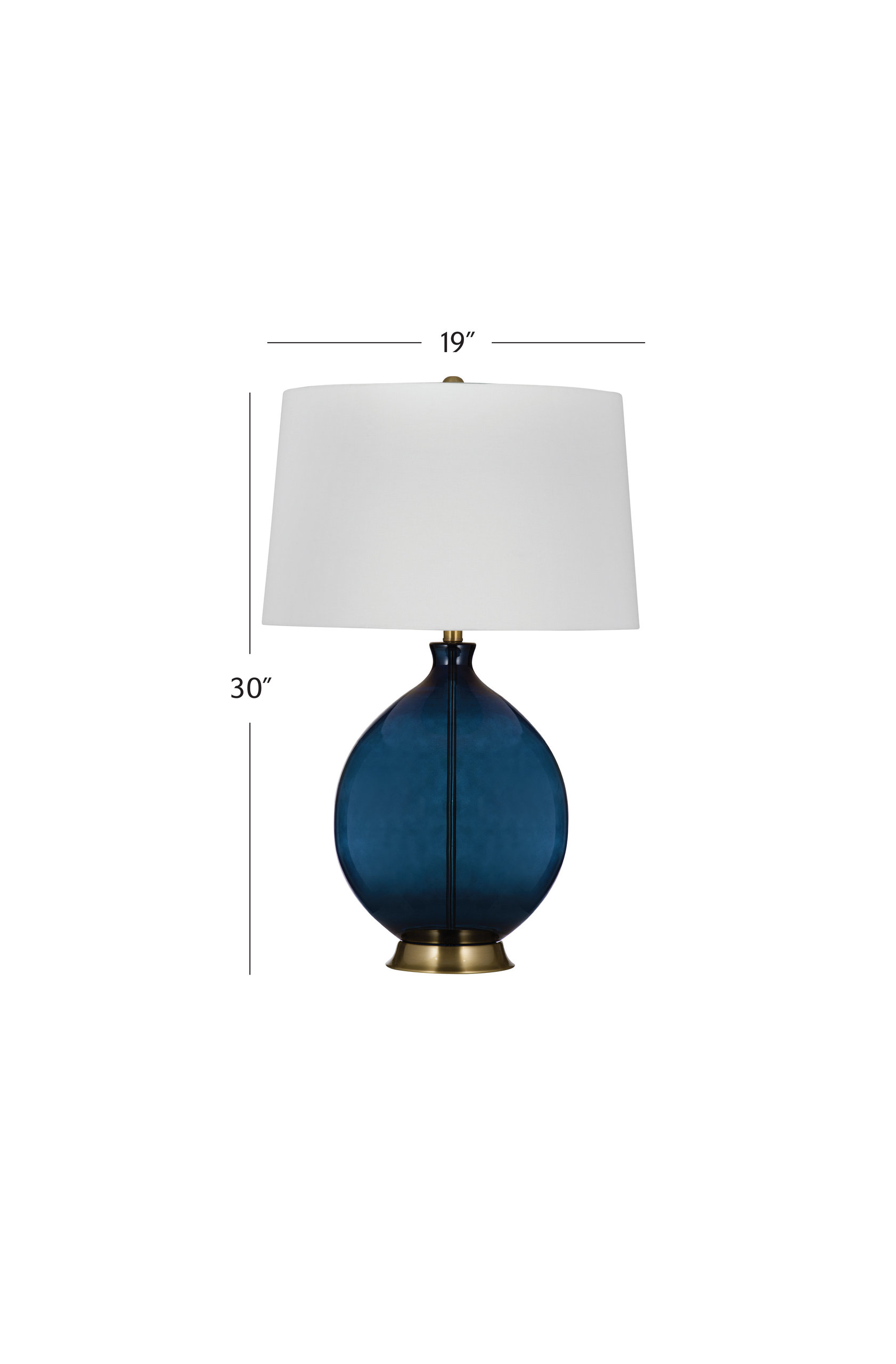Sierra Table Lamp - Navy Blue/Antique Brass - Contemporary - Table Lamps - by Bassett Mirror | Houzz