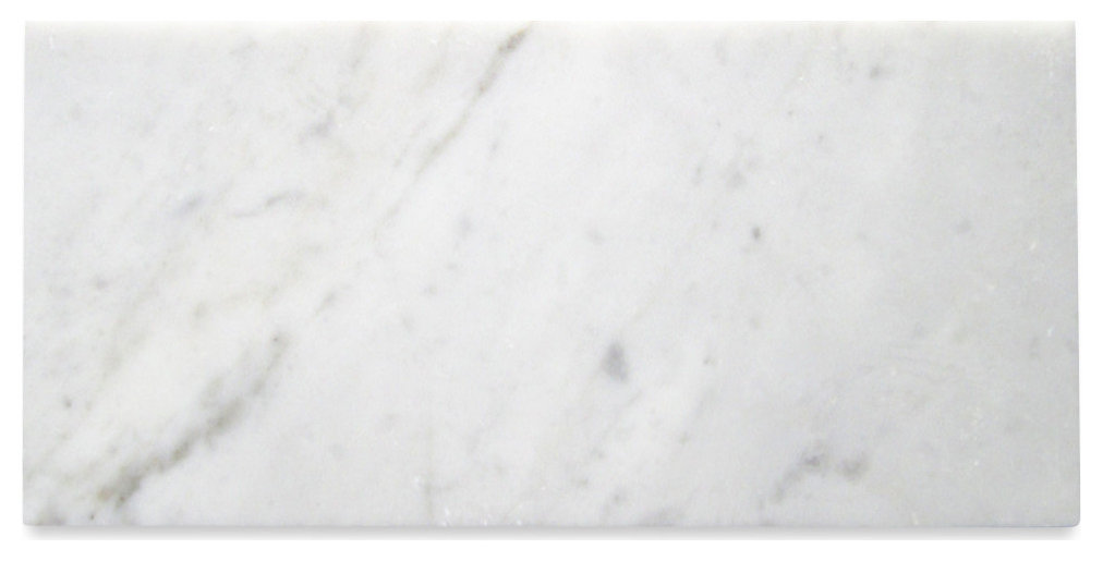 6x12 Carrara Venato Marble Subway Tile Honed Bianco White Carrera, 100 sq.ft.