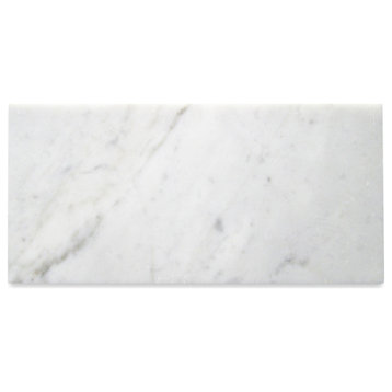 6x12 Carrara Venato Marble Subway Tile Honed Bianco White Carrera, 100 sq.ft.