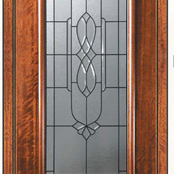 Prehung Single Door 96 Wood Mahogany Kensington 3/4 Lite Glass - Front Doors