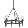 Marcellis 6-Light Chandelier, Dark Natural Iron With Clear Glass