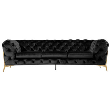 Jack Transitional Black Fabric Sofa