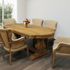 Manhattan Beach 7-Piece Dining Set with 84" Carrom Table and 6 Natural Armchairs