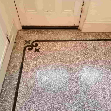 Grubby Terrazzo Hallway Floor Renovated in Barry South Wales