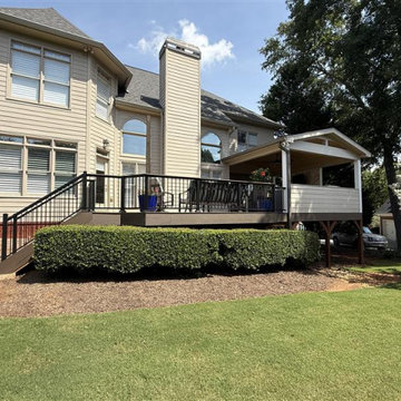 Custom composite deck with elevated side porch, Alpharetta Georgia