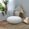 Mozaic Home Twill Ivory Circle Floor Pillow with Handle 24 in x 24 in x 5 in