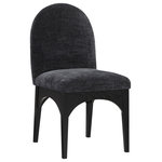 Meridian Furniture - Waldorf Chenille Upholstered Dining Chair, Black, Chenille, Natural Finish, Black, Side Chair, Chenille Fabric, Black Finish - The Waldorf Chenille Fabric Dining Side Chair exudes elegance and comfort. Crafted with solid ash wood, this dining chair boasts a sturdy and durable construction. The black finished legs provide a sleek and welcoming touch to the overall design. The plush black chenille fabric on the seat and backrest of the chair offers a soft and cozy seating experience, making it an ideal choice for long dinner conversations with family and friends.