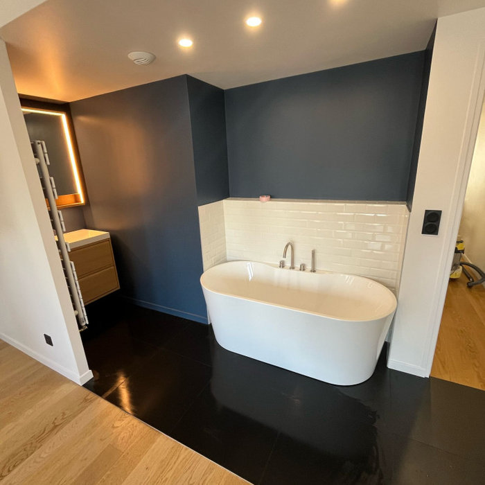 Inspiration for a contemporary bathroom remodel in Other