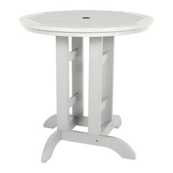 Highwood USA - Round Counter-Height Dining Table, 36'', White - Outdoor Pub And Bistro Tables