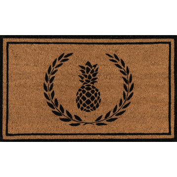 Erin Gates by Momeni Park Pineapple Black Hand Woven Natural Coir Doormat