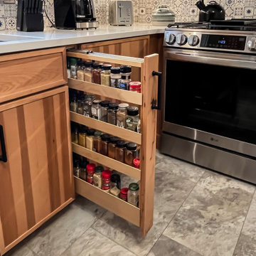 2-Tone Kitchen Design with Pistachio Painted and Hickory Stained Cabinetry
