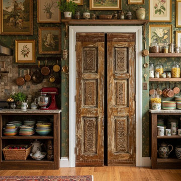 Carved Barn Doors: A Statement Piece for Your Library and Home Studio