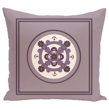 Kaleidoscope Geometric Print Outdoor Pillow, Smog, 18"x18"