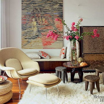 Eero Saarinen Style Womb Chair and Ottoman by Barcelona Designs