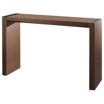 Contemporary Wooden Bar Table, Walnut Wood