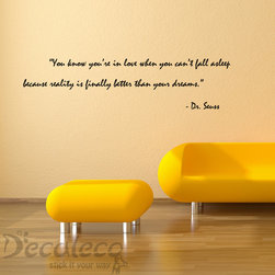Love and Dreams Vinyl wall quote from Dr. Seuss - Wall Decals