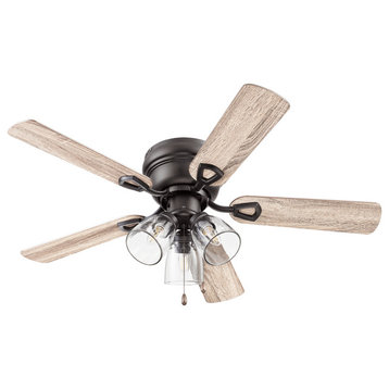 Prominence Home Renton Low Profile Ceiling Fan with Light, Bronze, 42