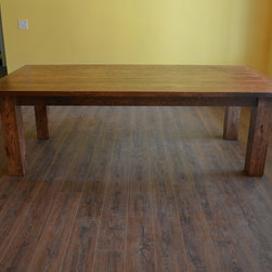 Reclaimed Oak Wood Dining Table with Matching Bench - Dining Tables