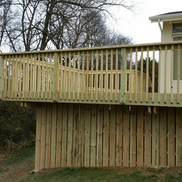 Custom multi-level deck with fire pit