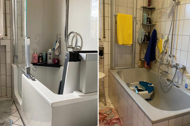 DuschenBadenWanne mit Einstiegstür und Hebesitz ersetzt alte Badewanne an 1 Tag
