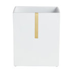 Houston Street White/Brass Waste Basket