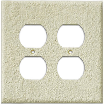 InvisiPlate Cover Four Outlet Paintable Plate Cover, Orange Peel