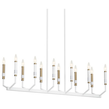Kichler 52350 Armand 12 Light 43"W Taper Candle Chandelier - White
