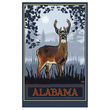 Joanne Kollman Alabama Whitetail Deer Bushes Art Print, 12"x18"