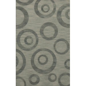 Approx 3' 6" x 5' 6" Dalyn SD303 Taupe Brown Circles Modern 4x6 Tufted Area Rug 