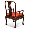Rosewood Flower and Bird Motif Arm Chair, Imperial Dragon