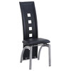 Global Furniture USA 1058DC Dining Chair in Black with Silver Legs - Set of 2