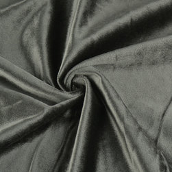 Hotham Gray and Black Plain Ready Made Velvet Curtains and Fabrics Davy's Grey C - Upholstery Fabric