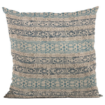Plutus Blue Mayan Stripe Luxury Throw Pillow, 22"x22"