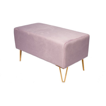 Brant House Eloise 31.5" Modern Style Fabric Bench in Purple Finish