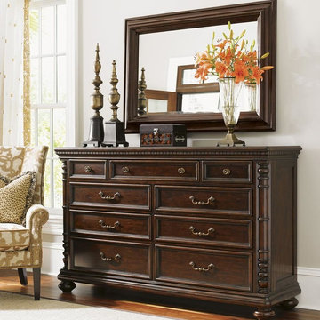 Pennington Dresser And Landsdowne Mirror With Media Storage