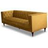 Clodine Mid Century Modern Style Tufted Sofa Couch for Living Room in Gold