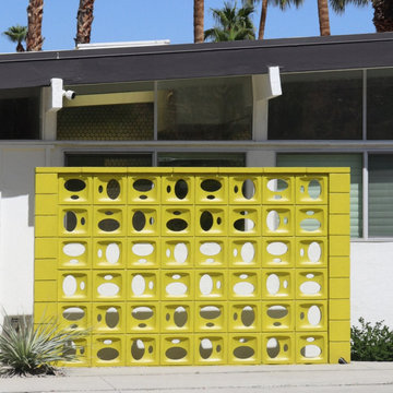 Palm Springs Rental with Breeze Block Wall by The Artist Shag