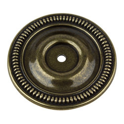 GlideRite Hardware - 2.5" Round Back Plate Cabinet Drawer Hardware, Antique Brass - Cabinet And Drawer Hardware
