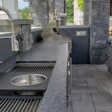 Friends and Family celebrate Outdoors in this shoreline Pocket Neighborhood