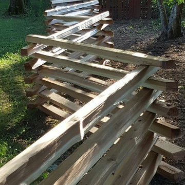 Western Red Cedar Stack Rail Fence Installation