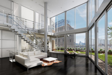 Inspiration for a modern living room remodel in New York